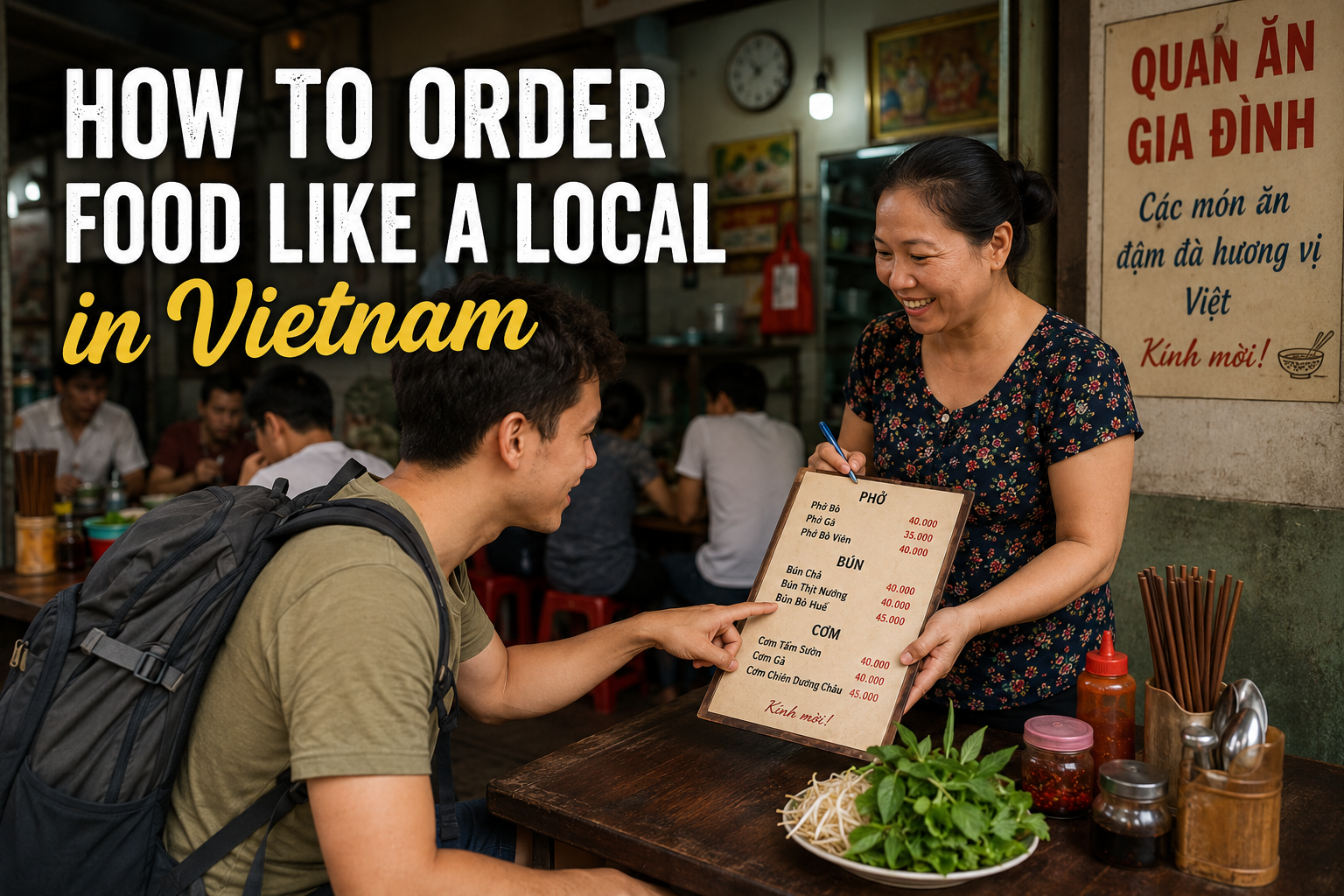 Busy Vietnamese neighborhood restaurant filled with local diners