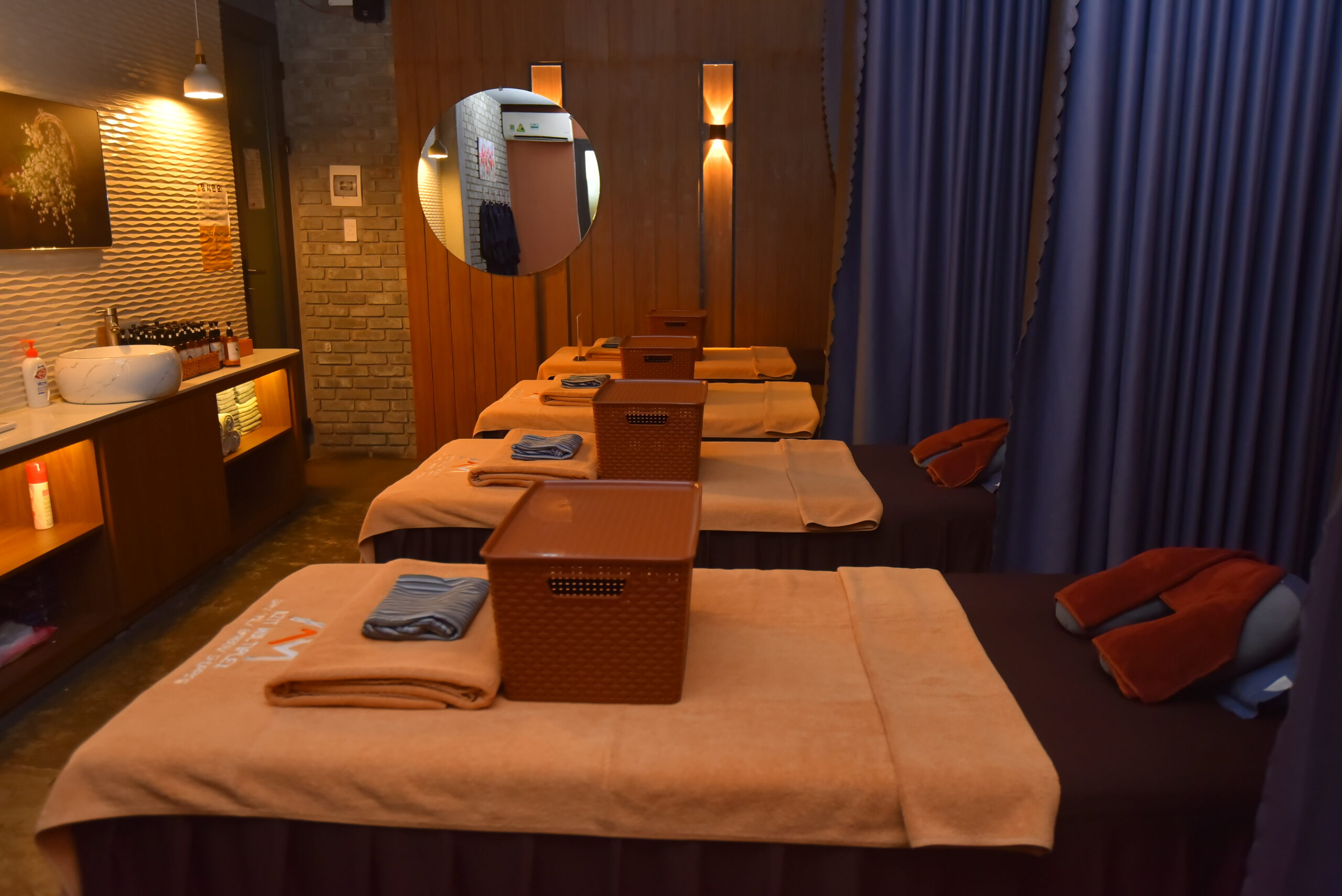 Massage room with multiple massage beds at Azit Multiplex near Han Market in Da Nang