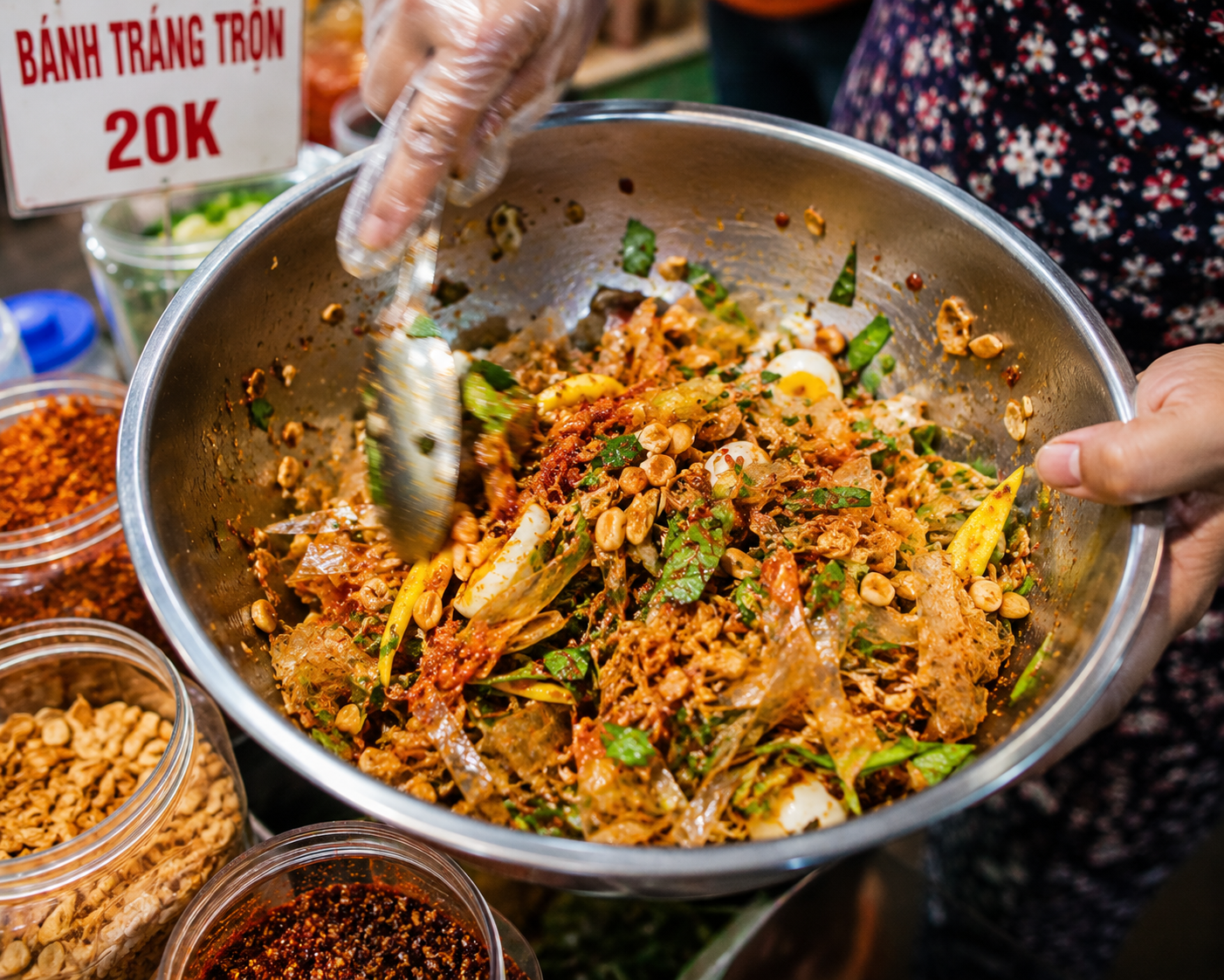 Bánh tráng trộn Vietnamese rice paper salad street snack