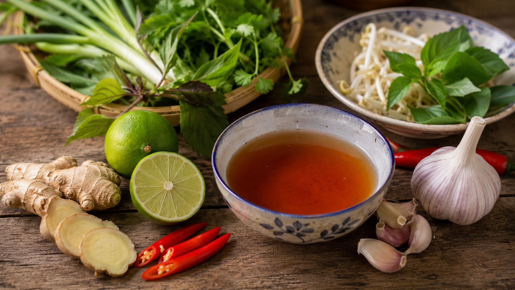 Vietnamese fish sauce used to season traditional broth