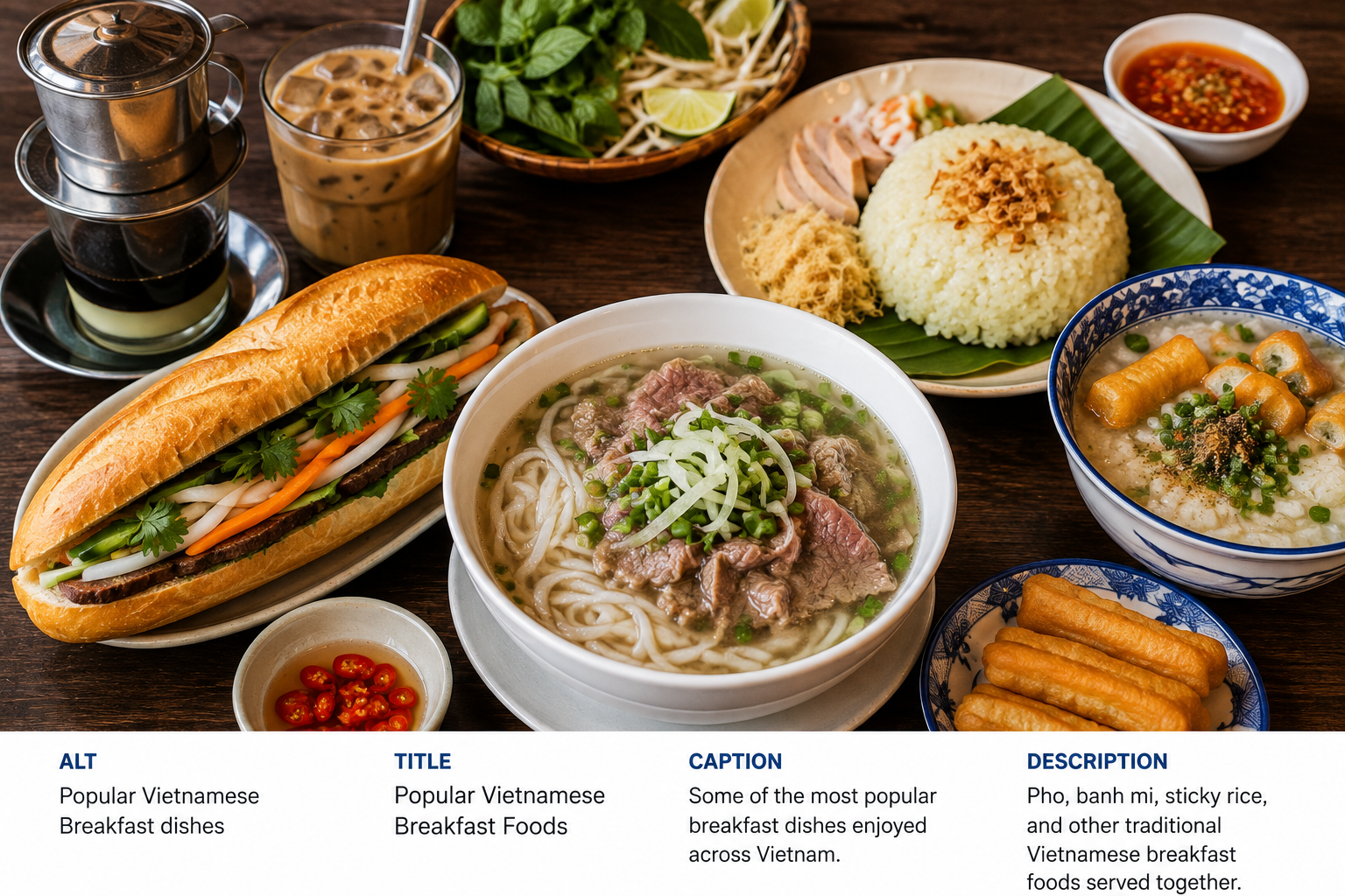 Popular Vietnamese Breakfast dishes