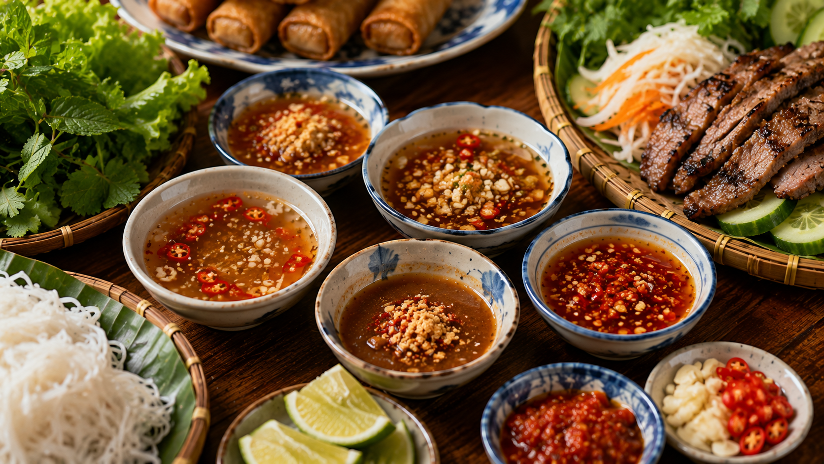 Traditional Vietnamese dipping sauces