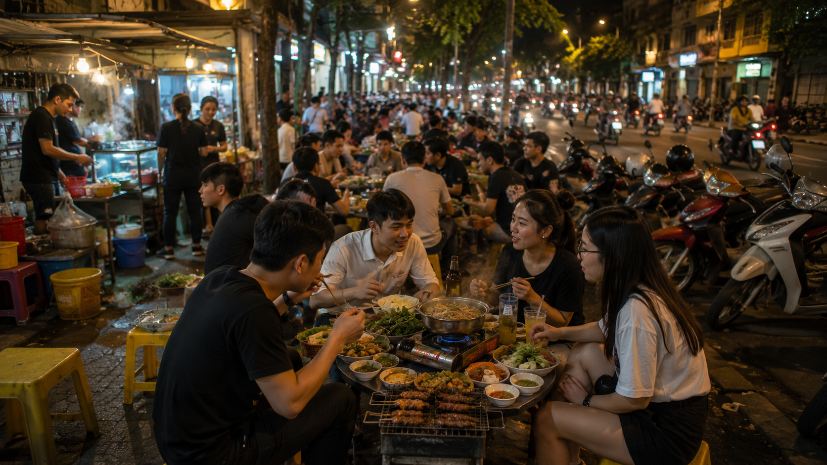 Late-night street food in Vietnam
