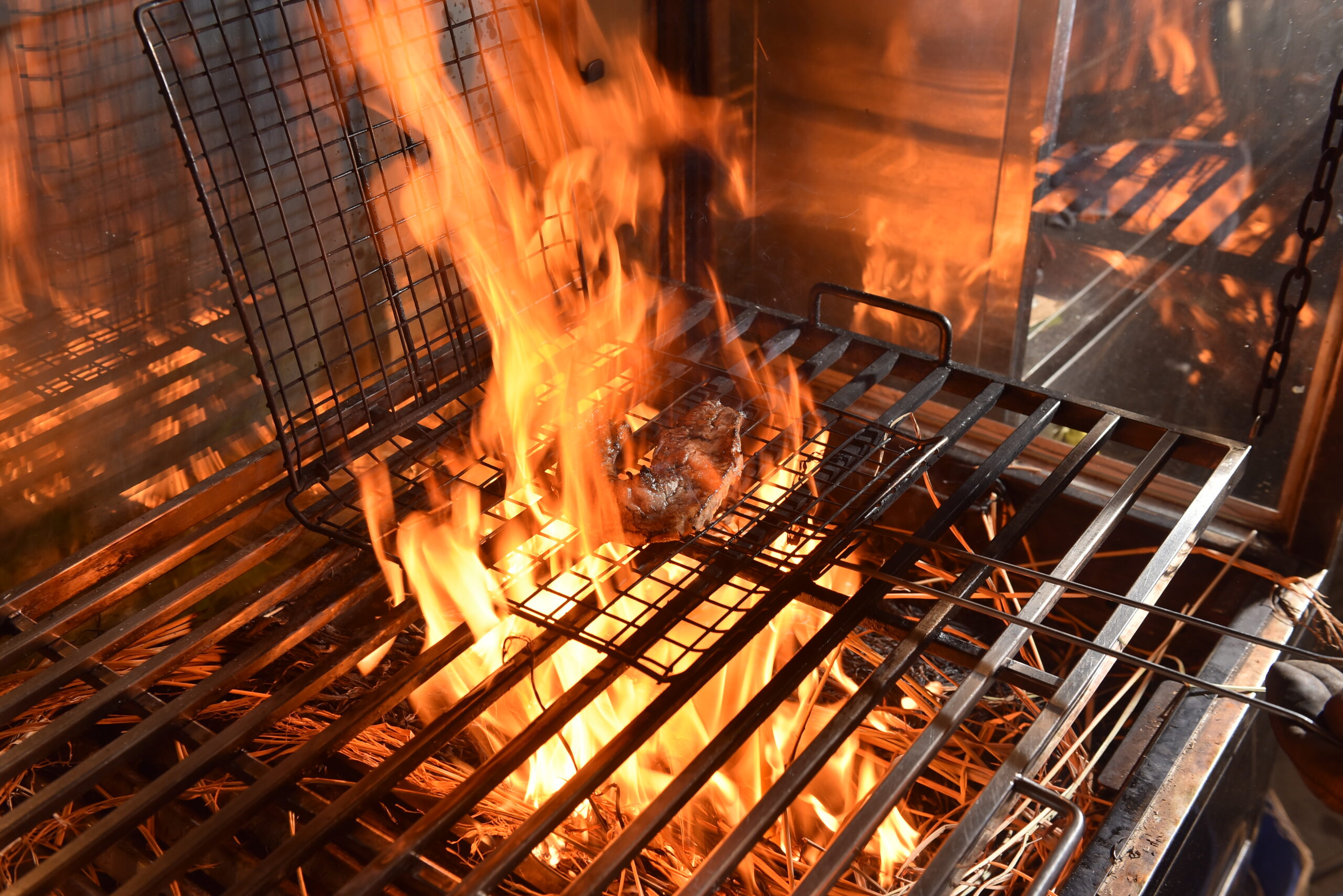 Meat grilled over real rice straw fire at Nuong Rom Korean BBQ Da Nang