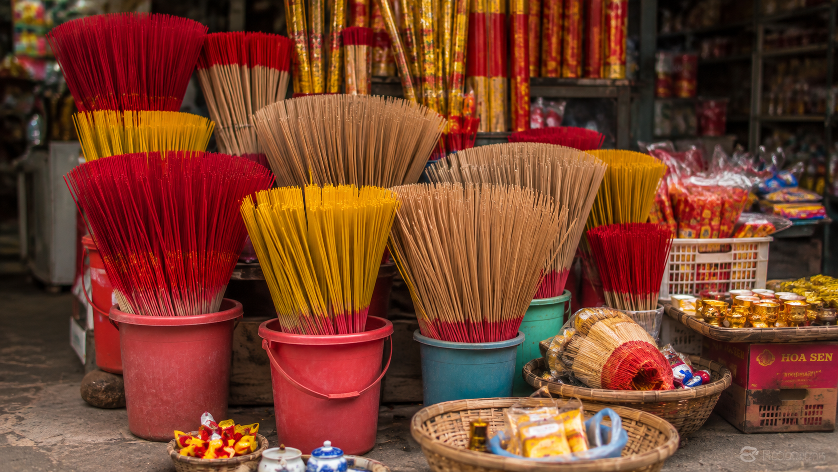 Vietnamese incense sold at a traditional market