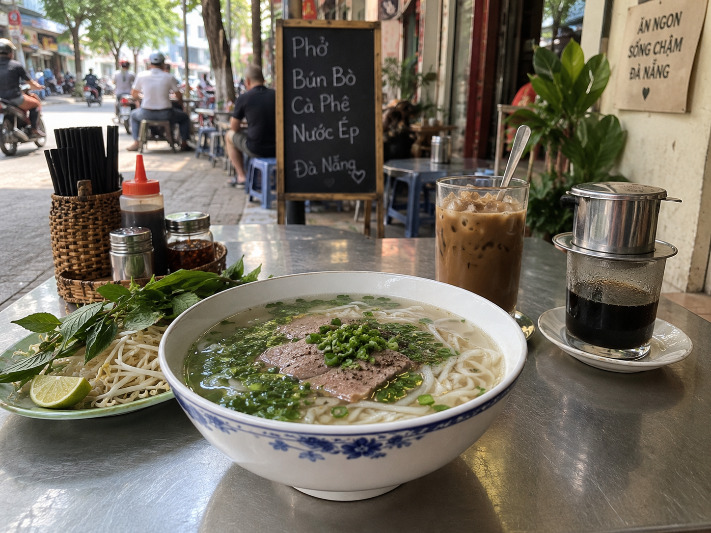 Local meal and Vietnamese coffee in Da Nang for around 100000 VND